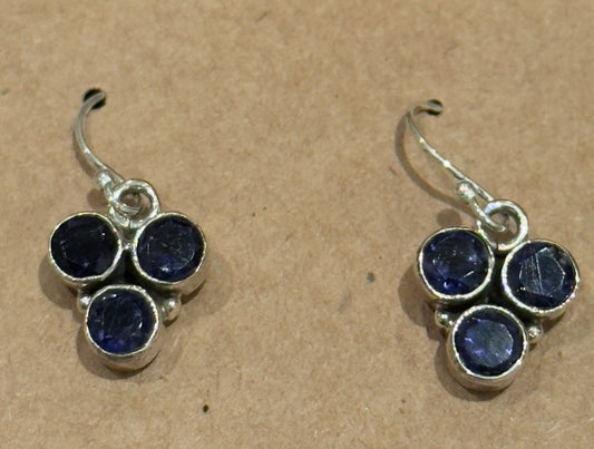Sterling Silver Iolite Dangle Earrings New