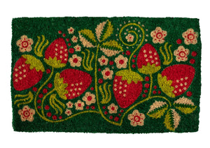 Strawberry Vines Handwoven Coconut Fiber Doormat **Show only item**