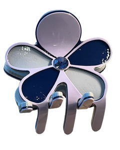 Acetate Blue And Green Flower Jaw Hair Clip