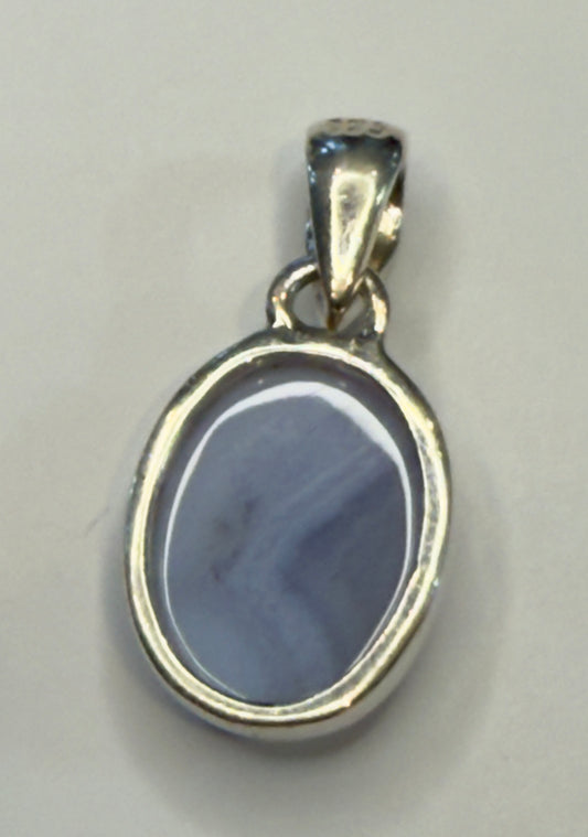 Sterling Silver Blue Lace Agate Pendant