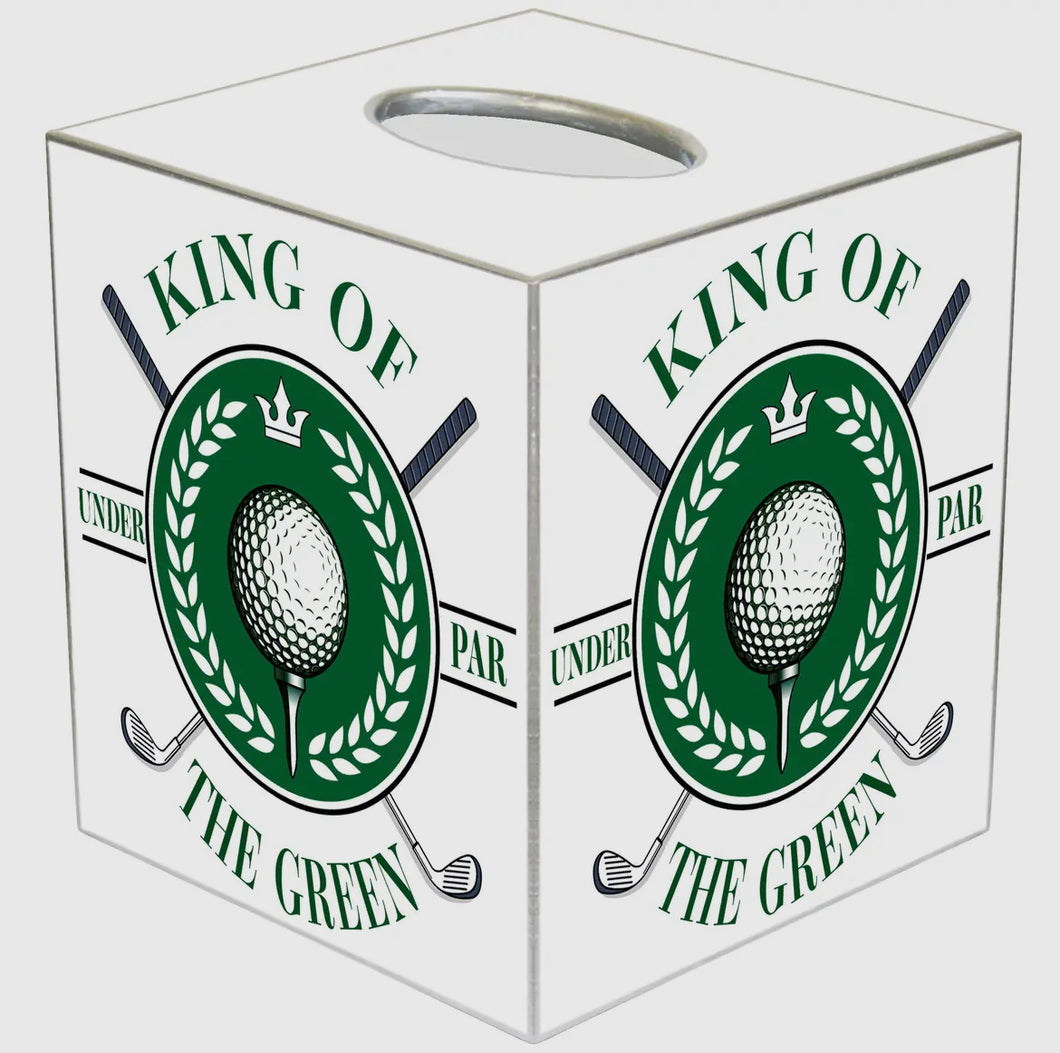 Marye-Kelley King Of The Green Golf Tissue Box Cover