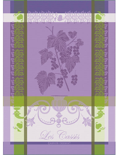 Garnier Thiebaut French Kitchen Les Cassis Purple Jacquard Tea Towel