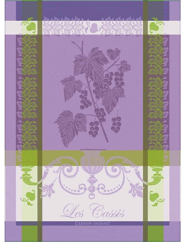 Garnier Thiebaut French Kitchen Les Cassis Purple Jacquard Tea Towel