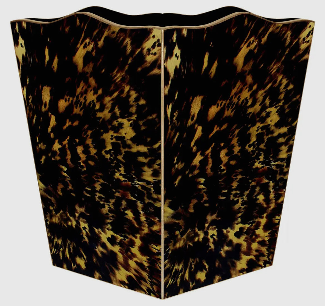 Marye-Kelley Tortoise Shell Wastepaper Basket