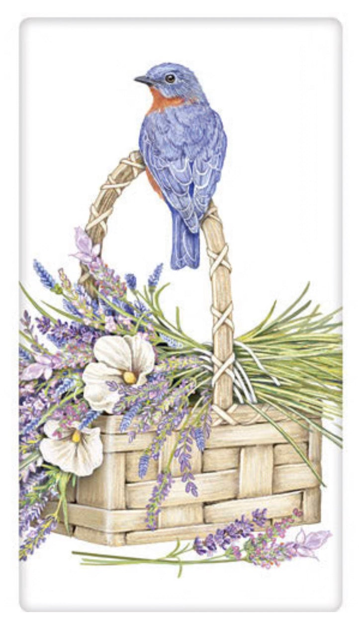 Flour Sack Kitchen Dish Towel Lavender Basket Mary Lake - Thompson