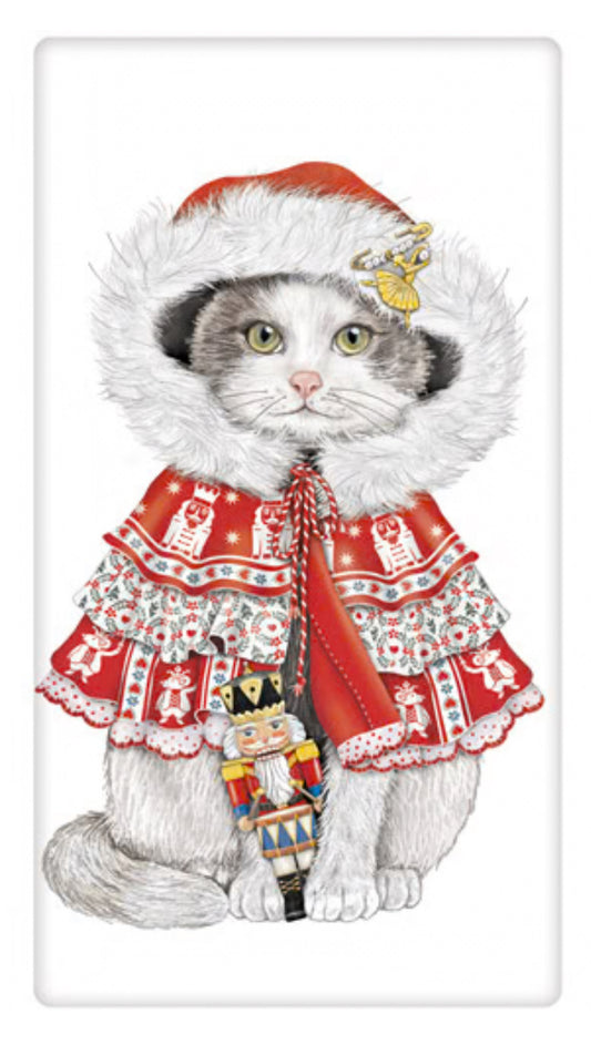 Flour Sack Kitchen Dish Towel Winter Cape Cat Mary Lake - Thompson