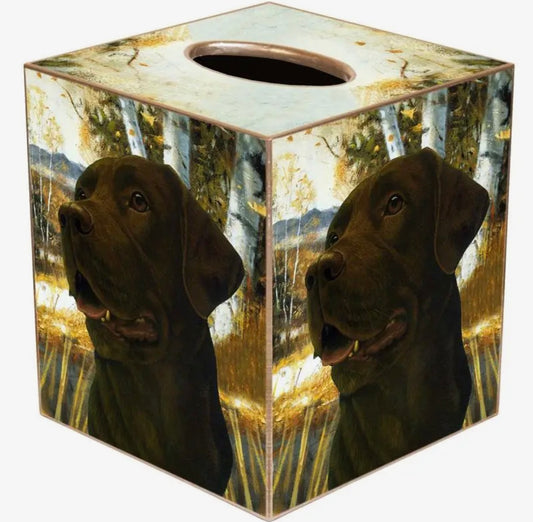 Marye-Kelley Blue Chocolate Lab Tissue Box Cover