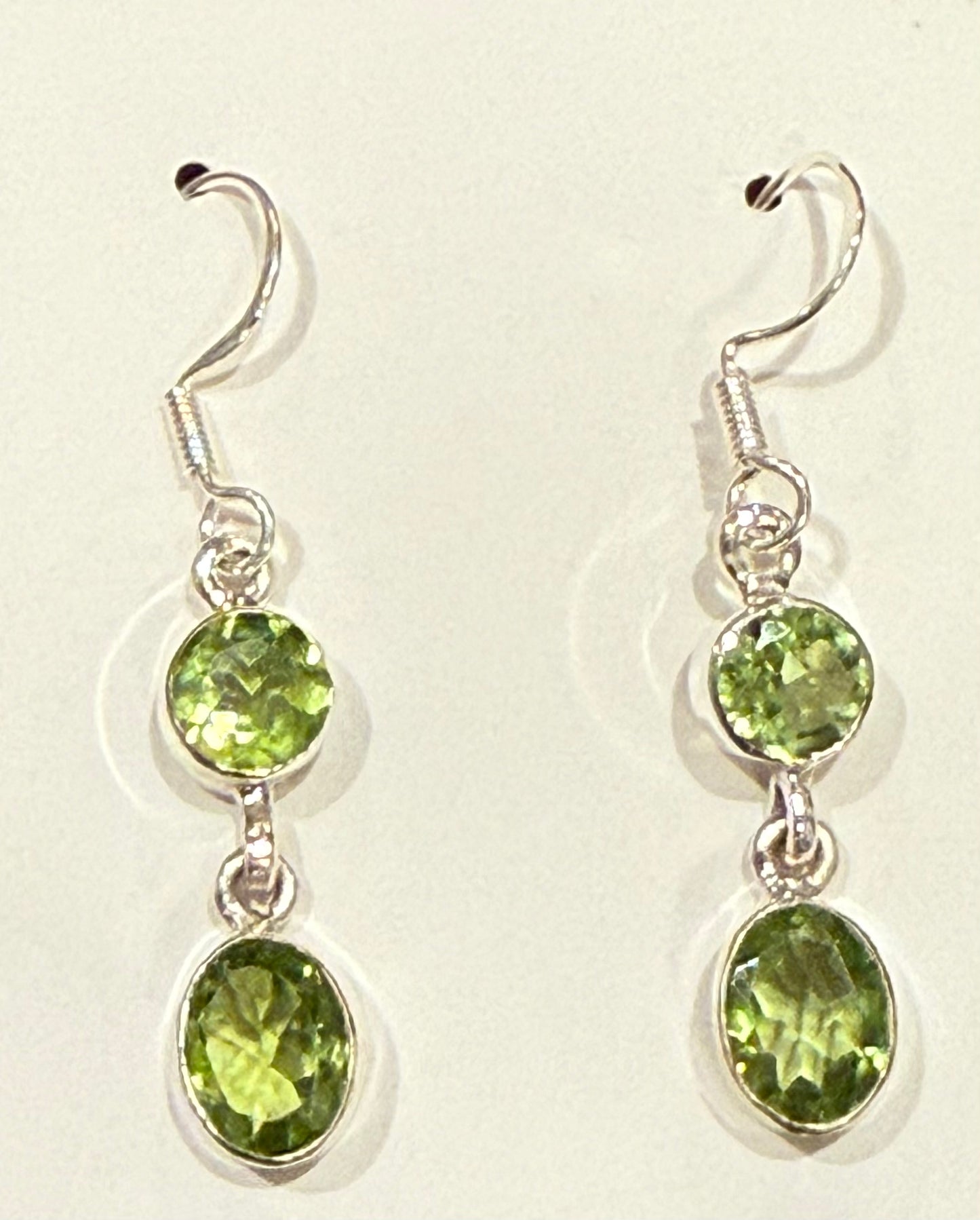 Sterling Silver Peridot Dangle Earrings
