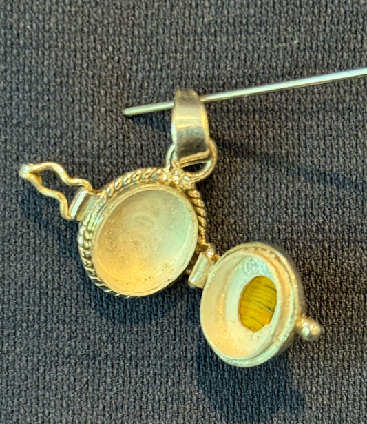 Sterling Silver Tiger's Eye Poison Pendant