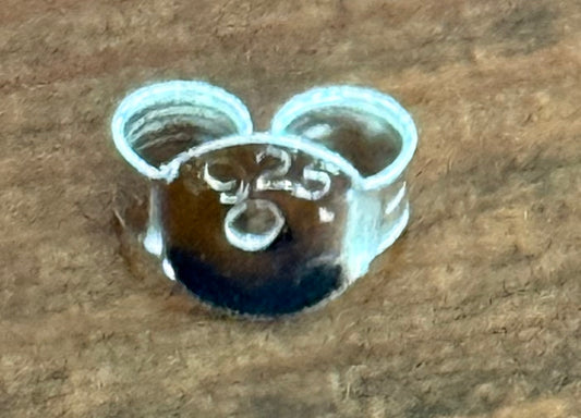 Sterling Silver Whale Tail Stud Earrings