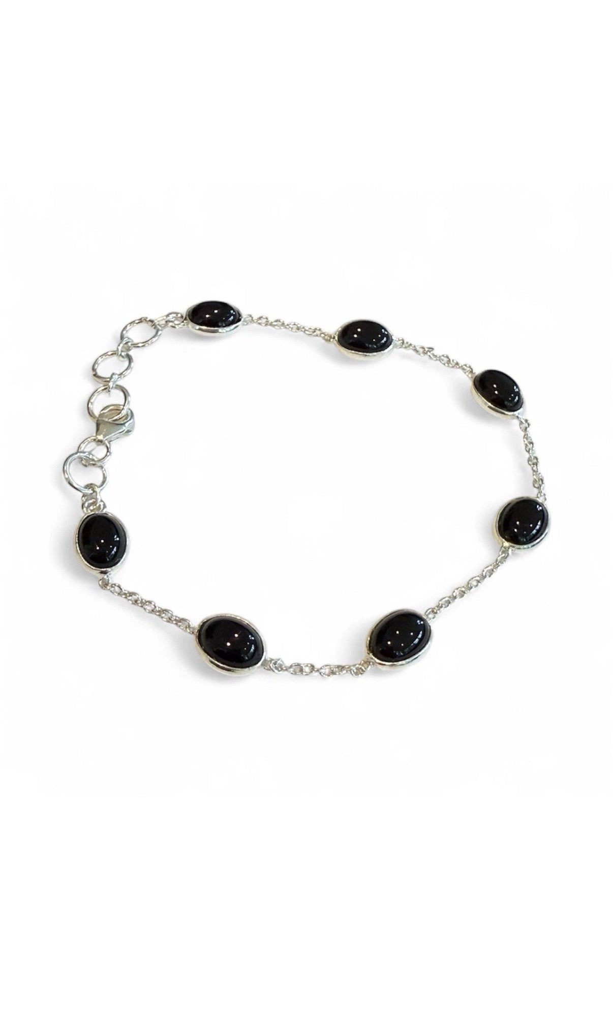 Sterling Silver Black Onyx Floating Tennis Bracelet