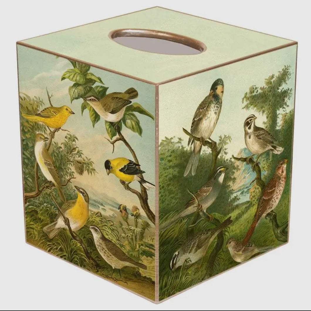 Marye-Kelley Yellow Birds Tissue Box Cover