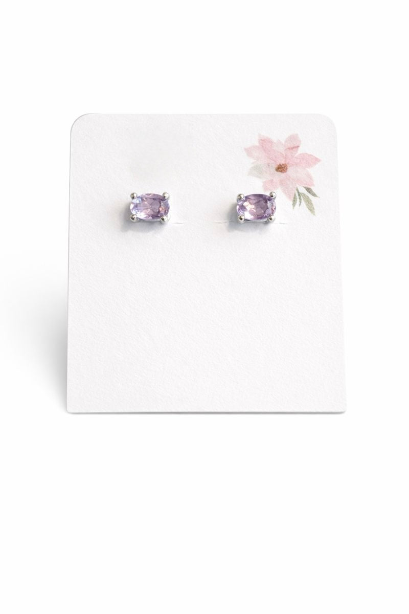 Sterling Silver Amethyst Stud Earrings