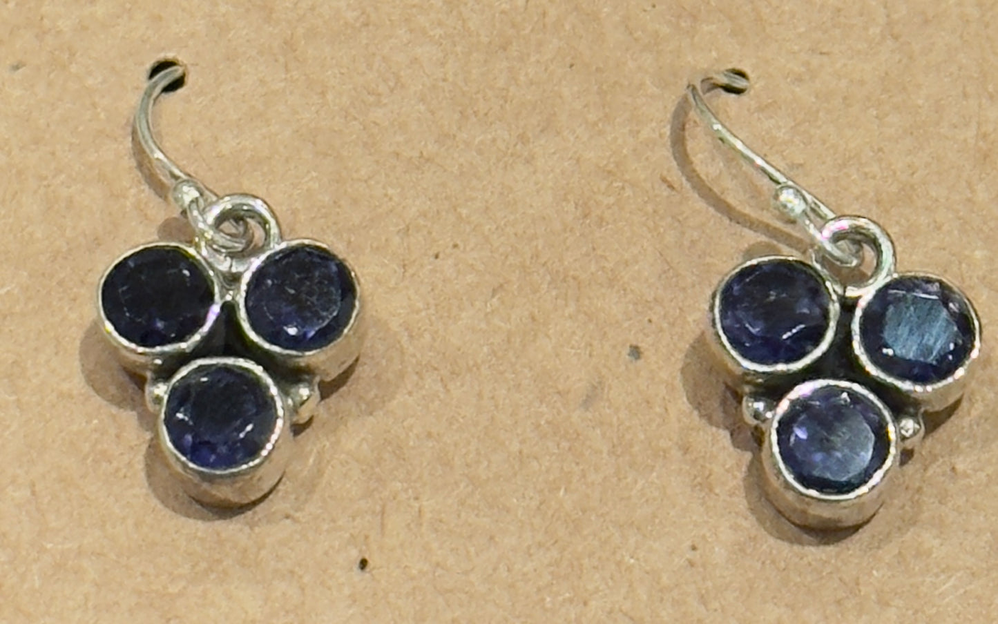 Sterling Silver Iolite Dangle Earrings New