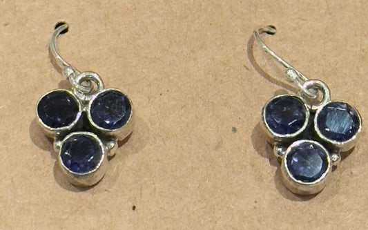 Sterling Silver Iolite Dangle Earrings New