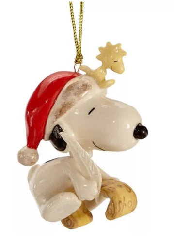 Lenox Peanuts Snoopy's List For Santa Ornament