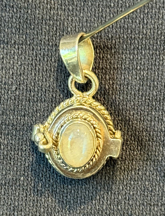 Sterling Silver Moonstone Poison Pendant
