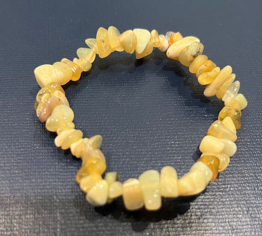 Natural Yellow Opal Gemstone Beaded Bracelet New
