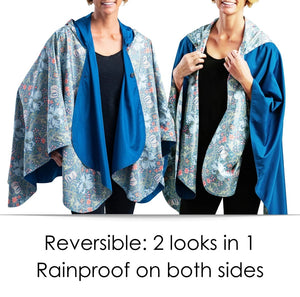 RainCaper Bluebell & William Morris Lily Travel Cape