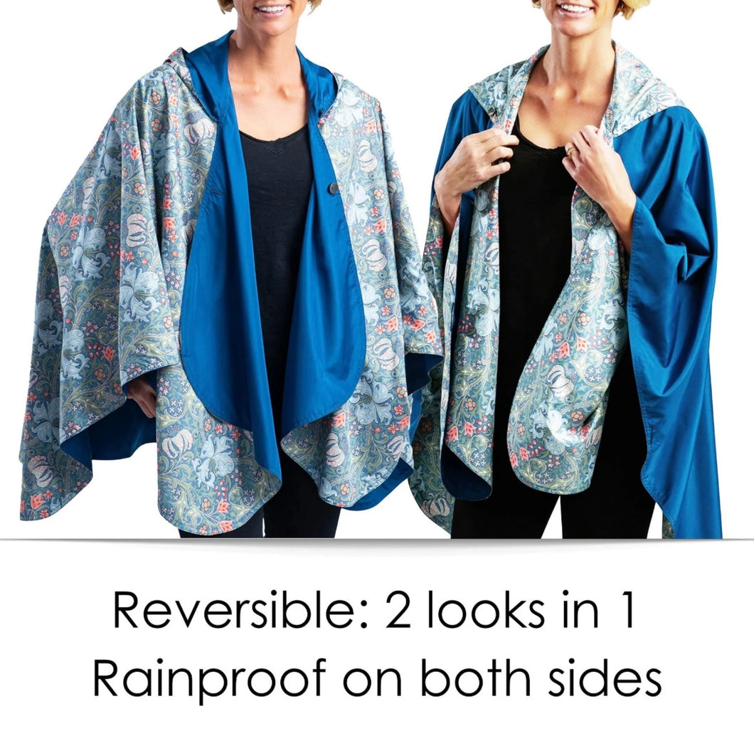 RainCaper Bluebell & William Morris Lily Travel Cape