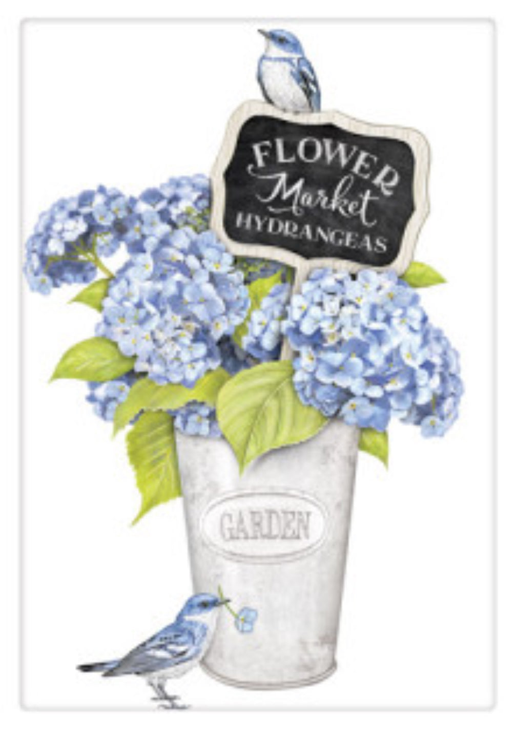 Flour Sack Kitchen Dish Towel Hydrangea Bucket Mary Lake - Thompson