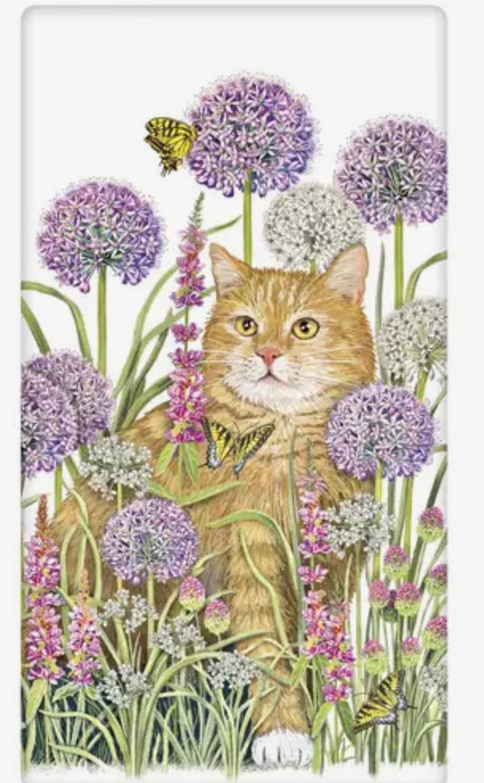 Flour Sack Kitchen Dish Towel Dog Allium Cat Mary Lake - Thompson