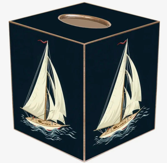 Marye-Kelley Sailboat & Anchor Tissue Box Cover