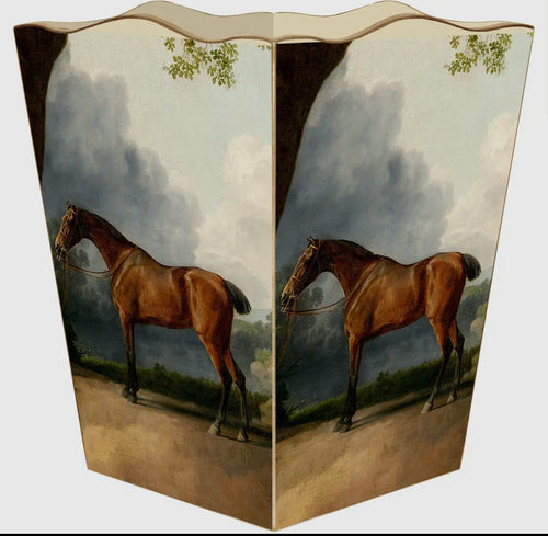 Marye-Kelley Hunter Horse Wastepaper Basket