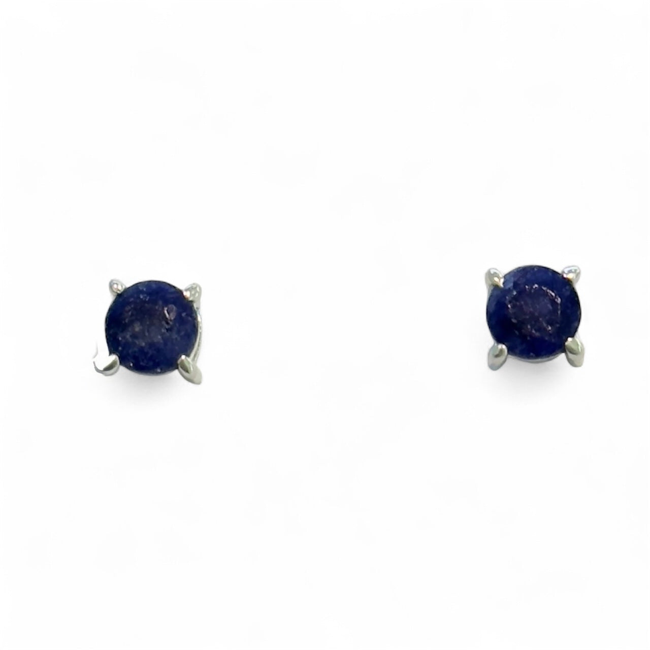 Sterling Silver Blue Sapphire Stud Earrings