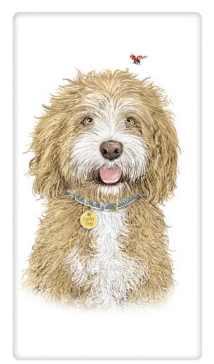 Flour Sack Kitchen Dish Towel Ladybug Doodle Mary Lake - Thompson