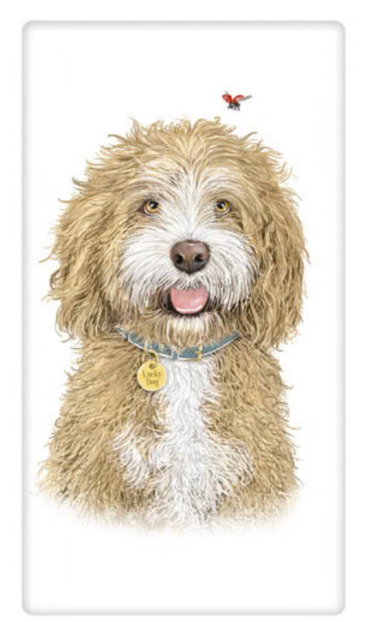 Flour Sack Kitchen Dish Towel Ladybug Doodle Mary Lake - Thompson