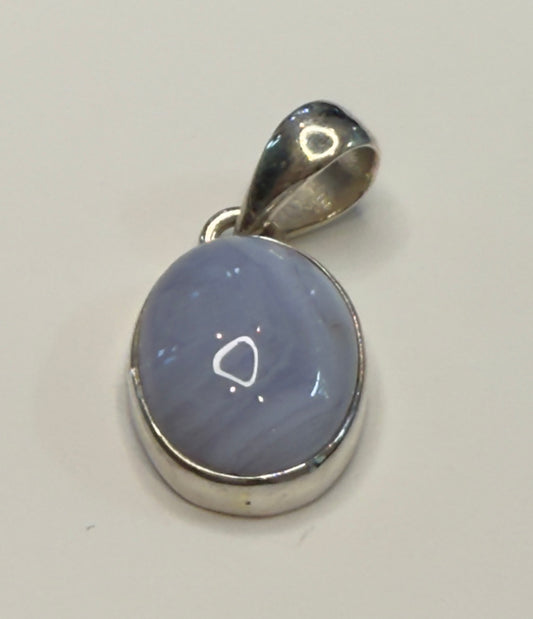 Sterling Silver Blue Lace Agate Pendant