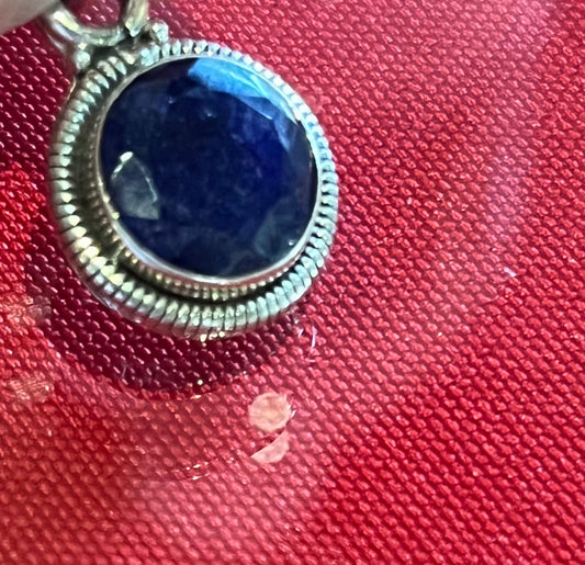 Sterling Silver Sapphire Pendant
