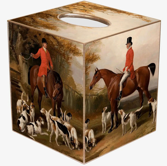 Marye-Kelley The Meeting Fox Hunt Tissue Box Cover
