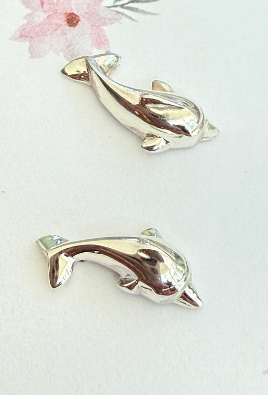 Sterling Silver Dolphin Stud Earrings