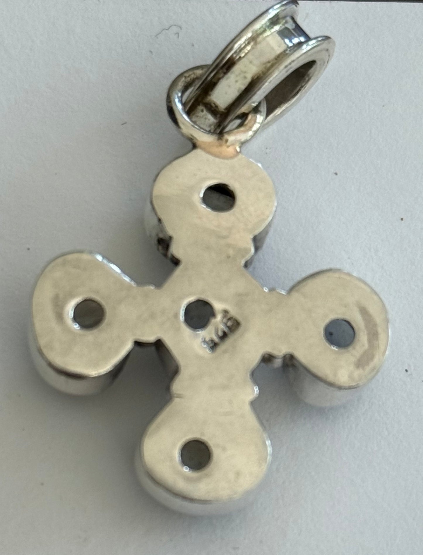Sterling Silver Moonstone Cross Pendant