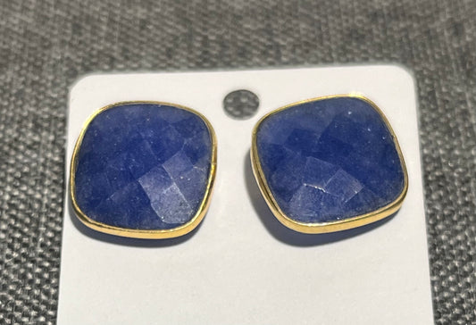 Gold Vermeil Sapphire Stud Earrings