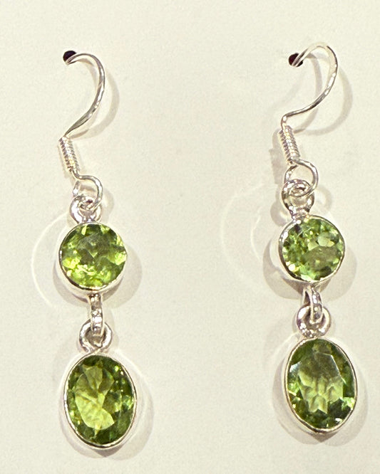 Sterling Silver Peridot Dangle Earrings