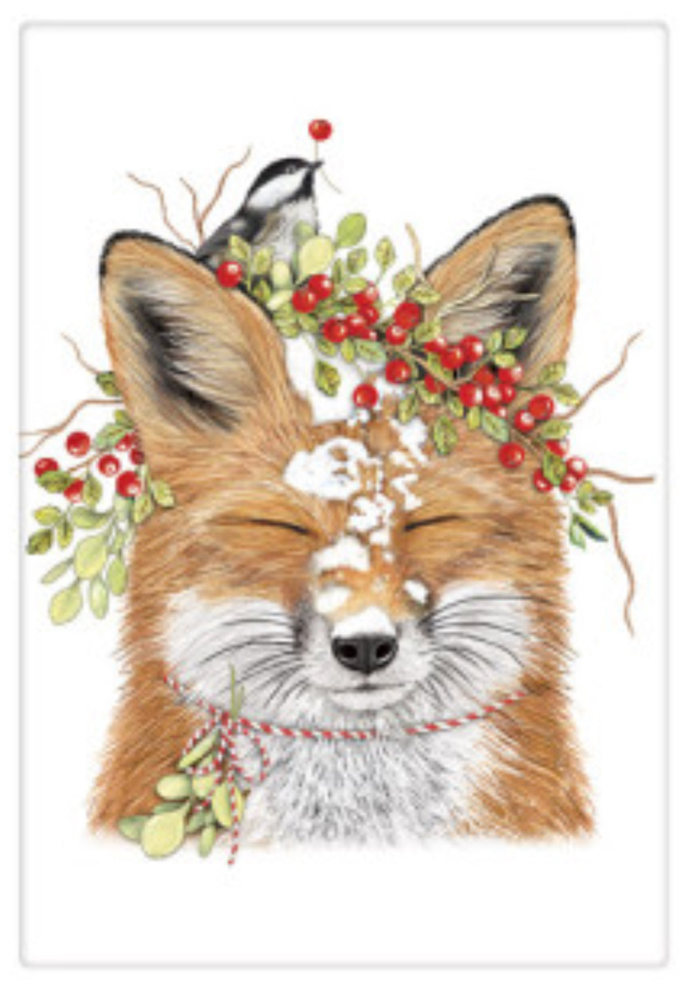 Flour Sack Kitchen Dish Towel Chickadee Fox Mary Lake - Thompson