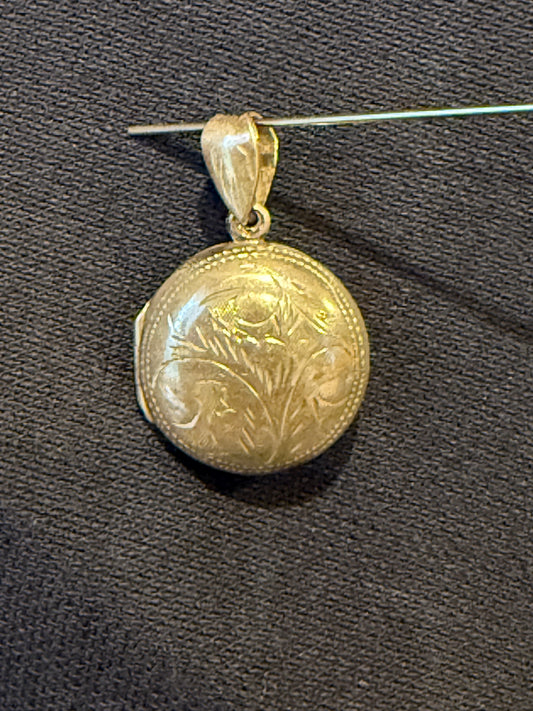 Sterling Silver Etched Locket Pendant