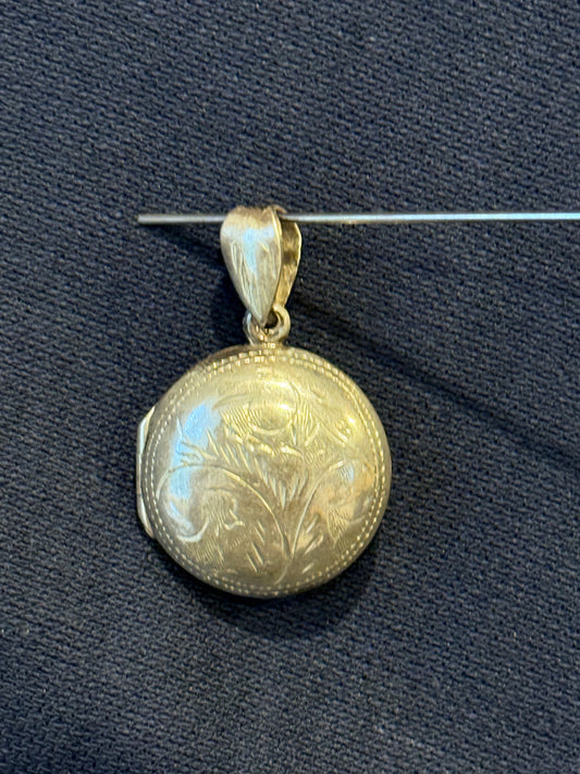 Sterling Silver Etched Locket Pendant