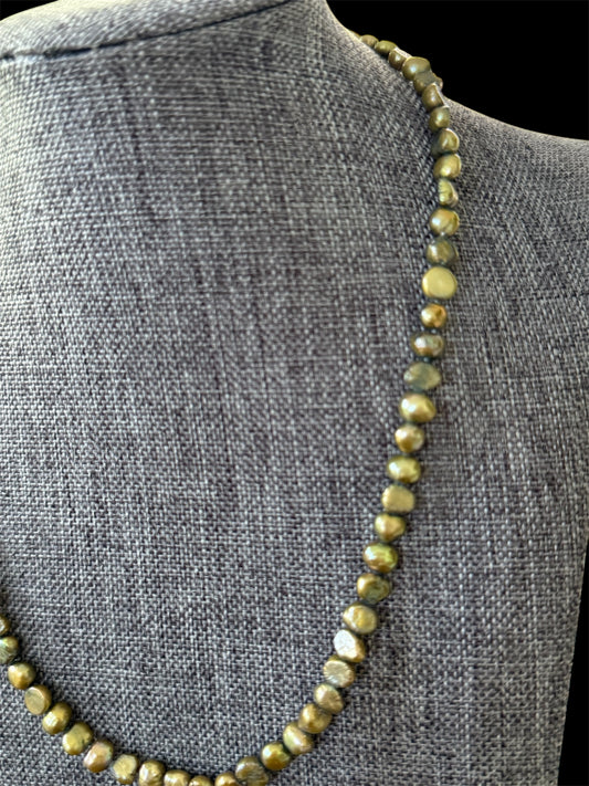 Freshwater Pearl Necklace With Sterling Silver Clasp