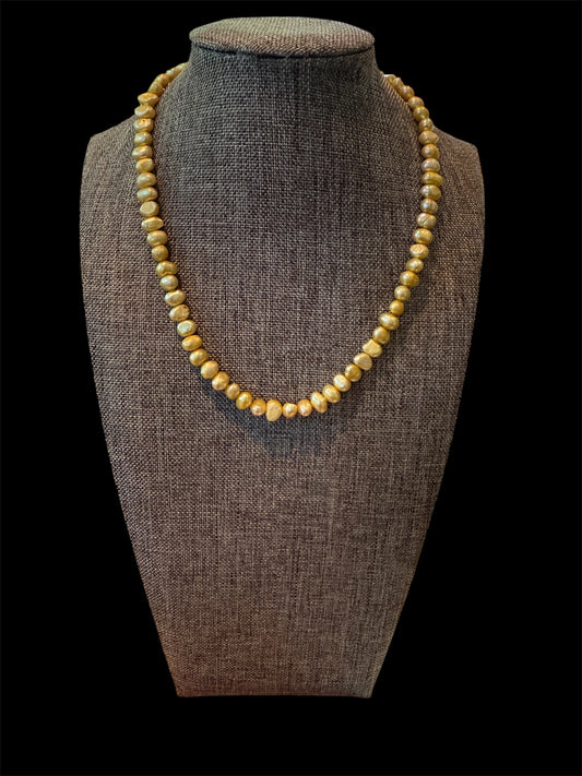 Freshwater Pearl Necklace With Sterling Silver Clasp New
