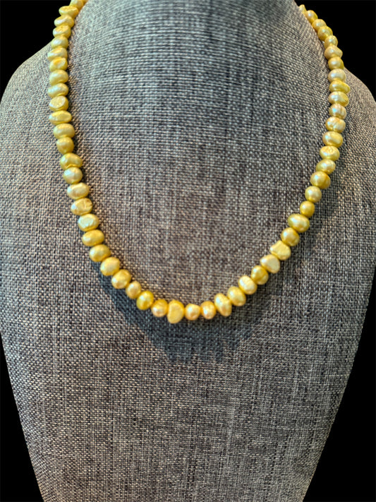 Freshwater Pearl Necklace With Sterling Silver Clasp New