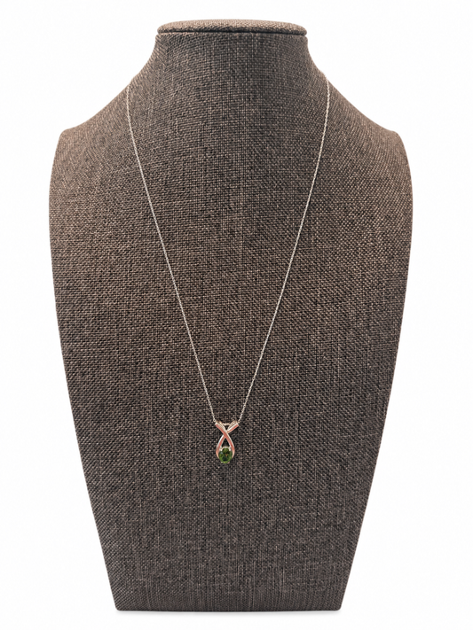 Sterling Silver Namibian Tourmaline Pendant with 20" Sterling Silver Chain