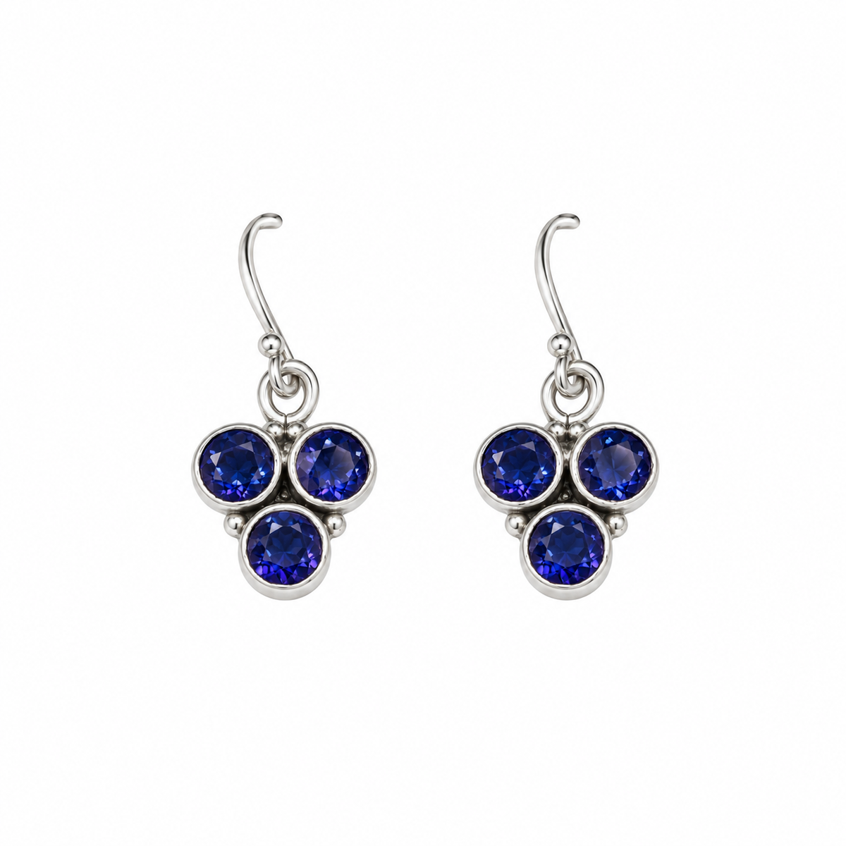 Sterling Silver Iolite Dangle Earrings New