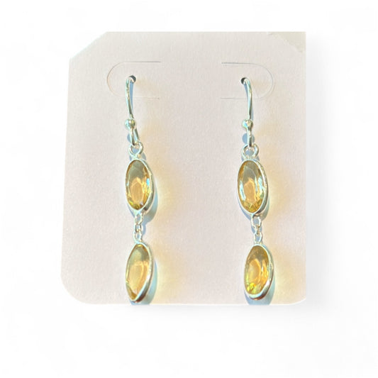 Sterling Silver Citrine Dangle Earrings
