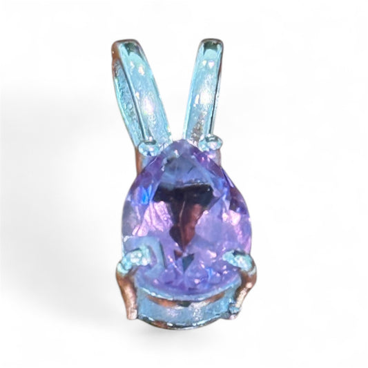 Sterling Silver Amethyst Teardrop Pendant