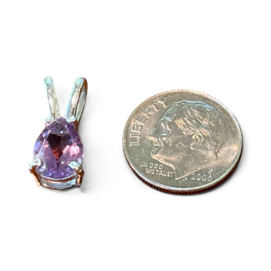 Sterling Silver Amethyst Teardrop Pendant