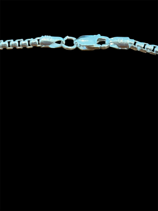 Sterling Silver Venetian Box Chain Necklace Made In Italy 18" New Weight 14g